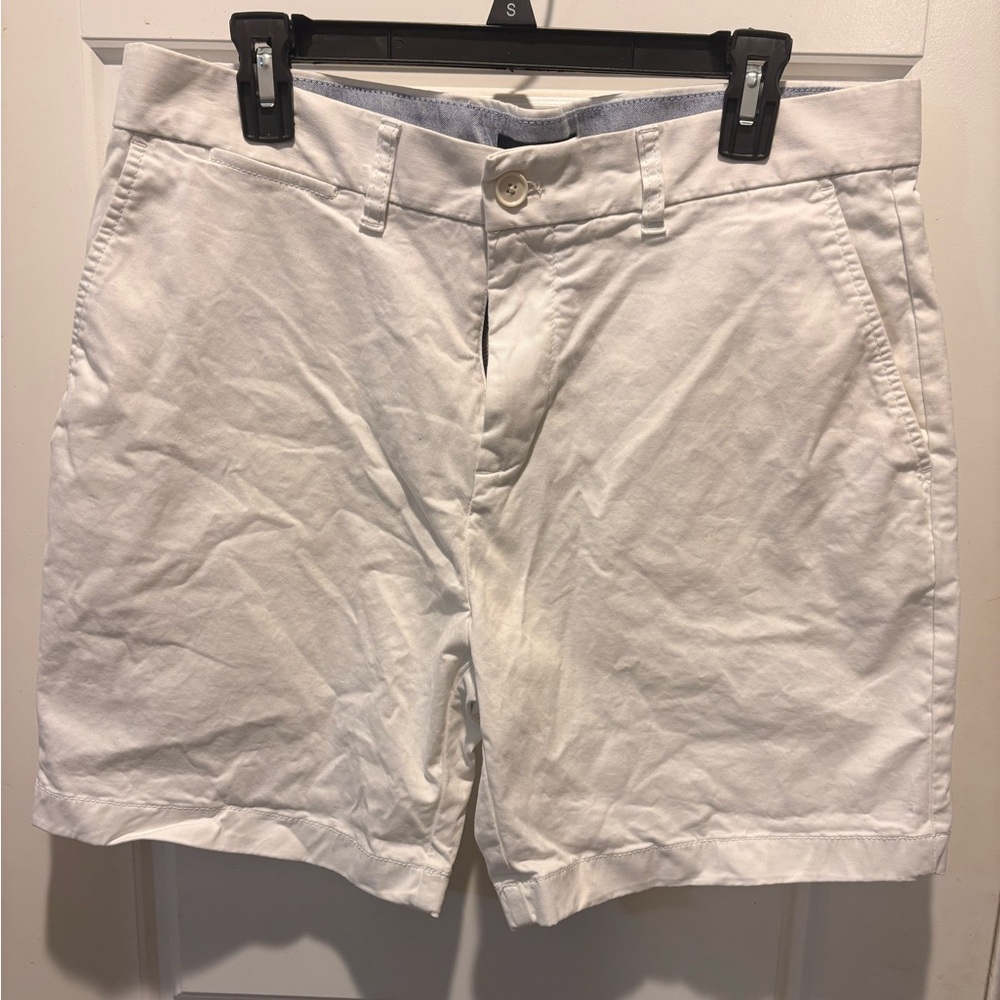 Tommy Hilfiger White Flat Front Men's Shorts